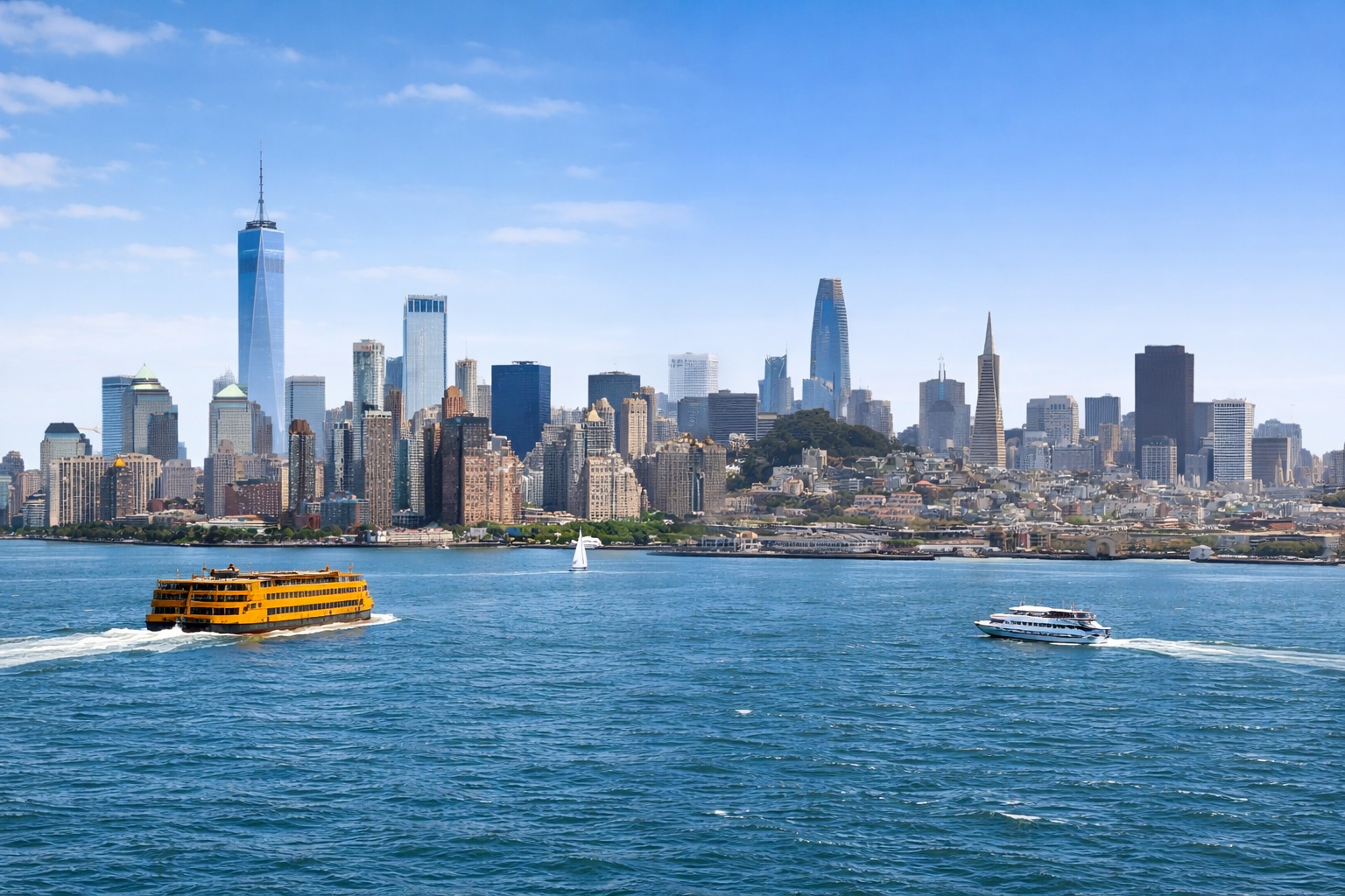 Manhattan and San Francisco