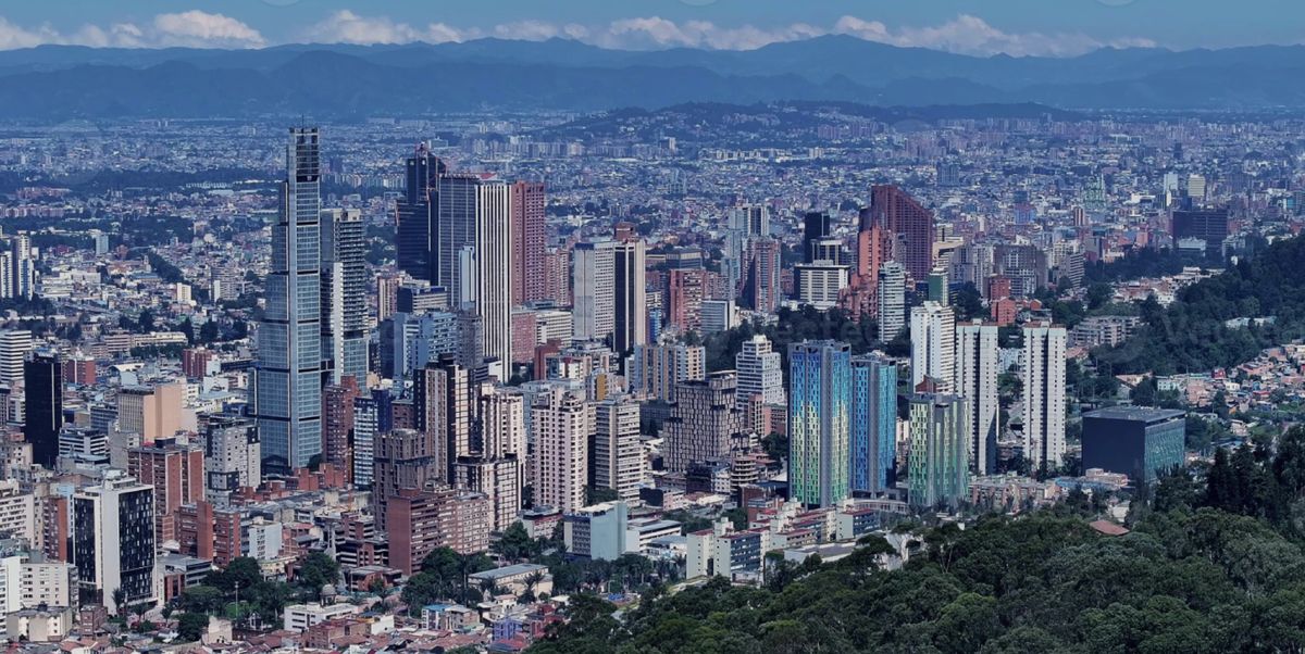 Wide view of Bogotá, Colombia, and its contemporary skyline